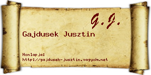 Gajdusek Jusztin névjegykártya